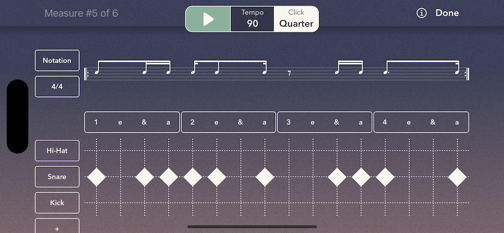 notes and rests are all spaced using mathematical precision when all subdivisions are the same 16th notes